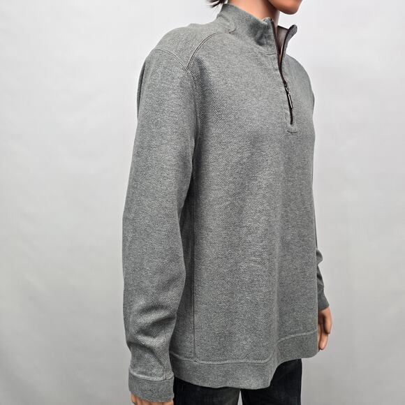 Tommy Bahama Reversible 1/2 Half Zip Sweatshirt Sweater Men XL Gray - Picture 11 of 12